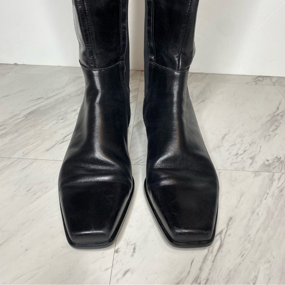 Vince Camuto Labrina Black Leather Square Toe Tall Boot 9M - Picture 9 of 13